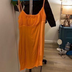 Orange spaghetti strap dress